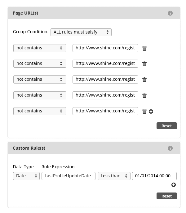 Targeting Rules WebEngage