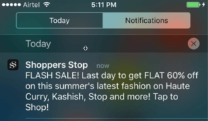 Example of Push Notification for Promotional Campaign | WebEngage