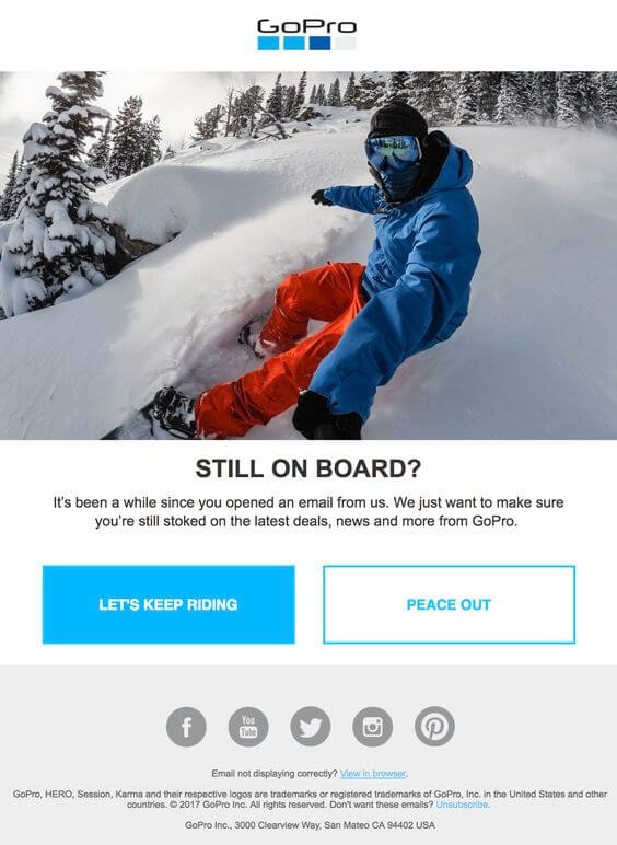 GoPro’s email example