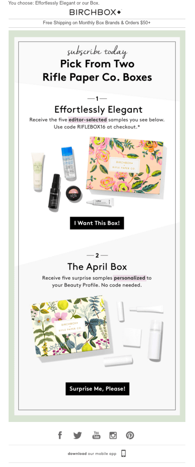 Birchbox offers editor-selected samples