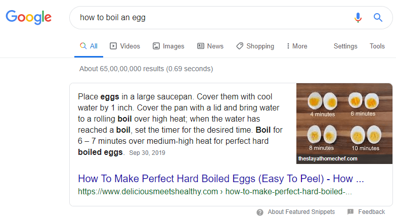 Featured Snippet Result Example | WebEngage