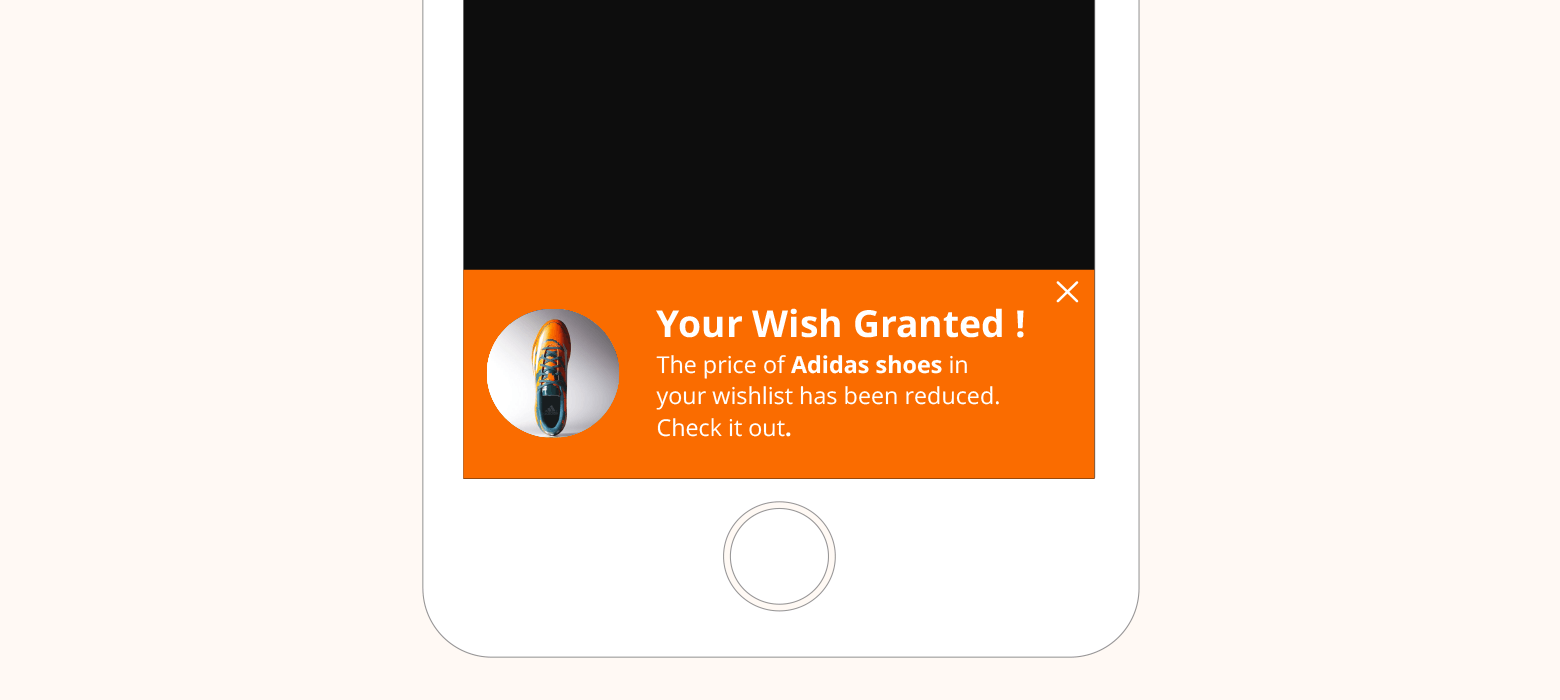 Notify about price change in wish list use-case