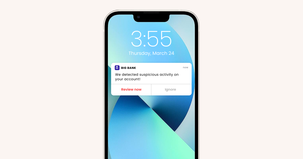 Time sensitive alert through app push notification
