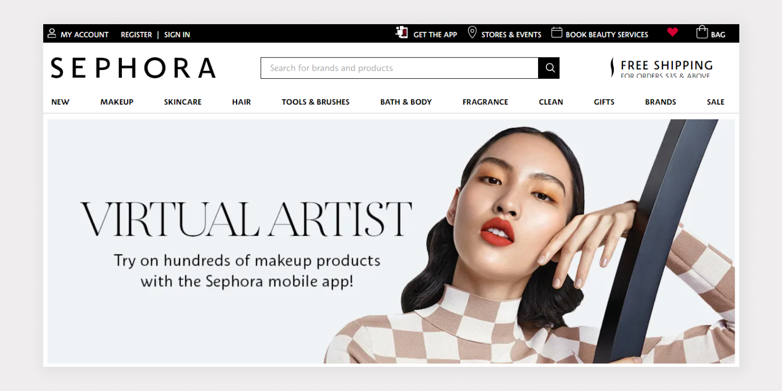 Sephora’s Visual Artist feature in the app