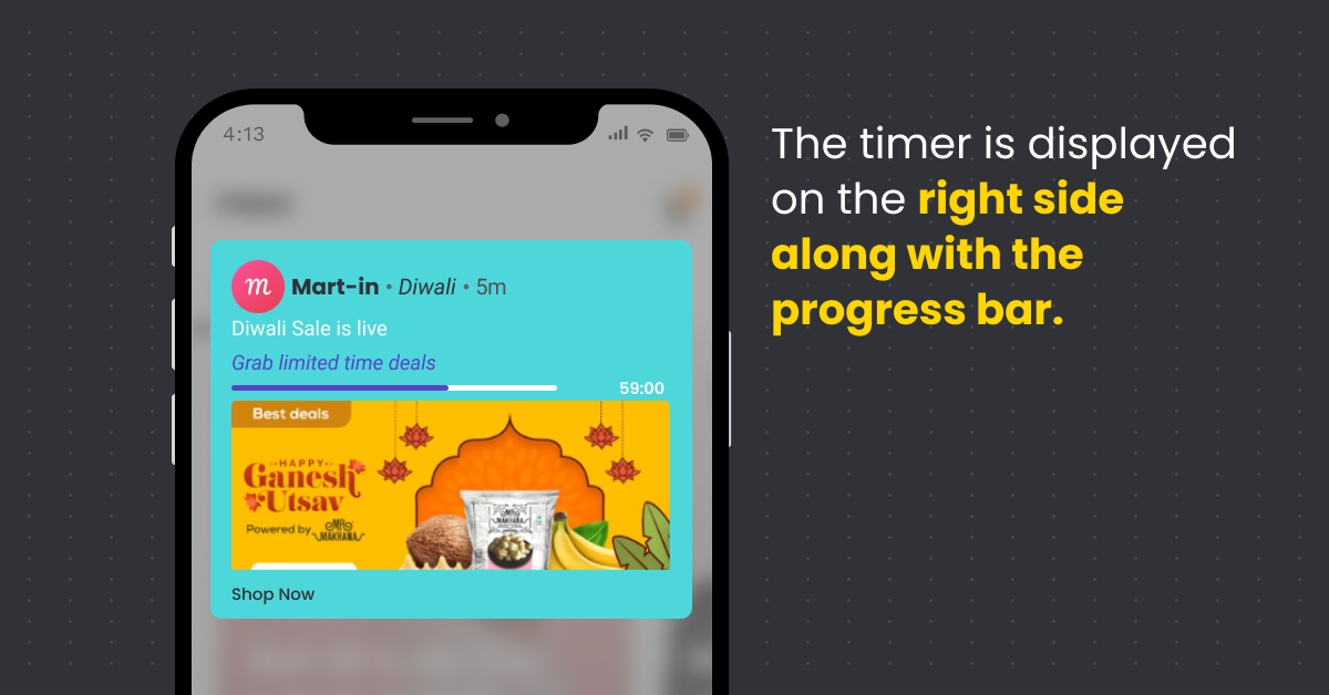 progress bar layout timer push