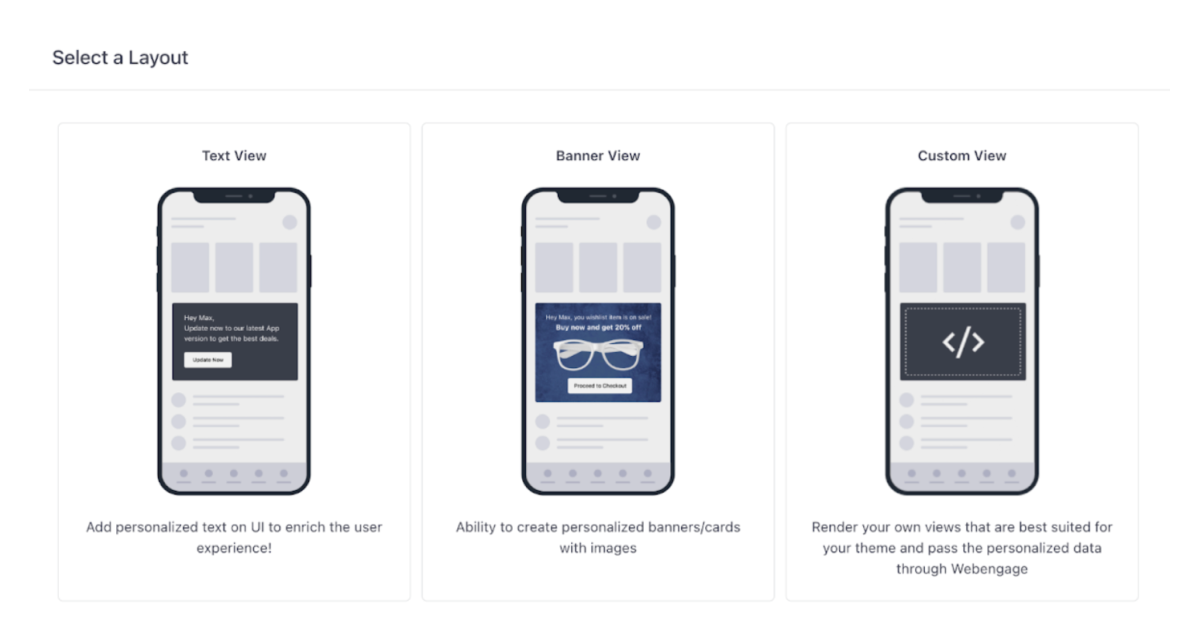 in line app personalization layout