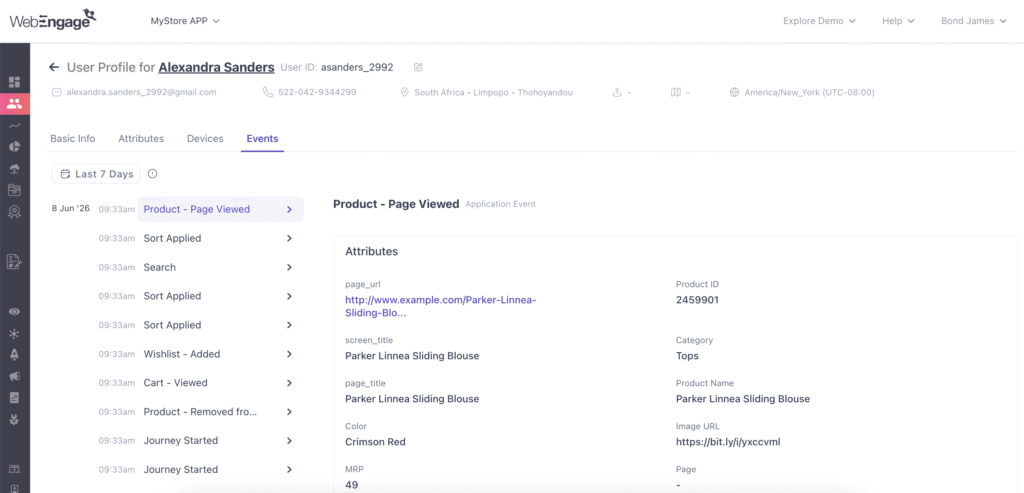WebEngage-Ecom-User-Profile