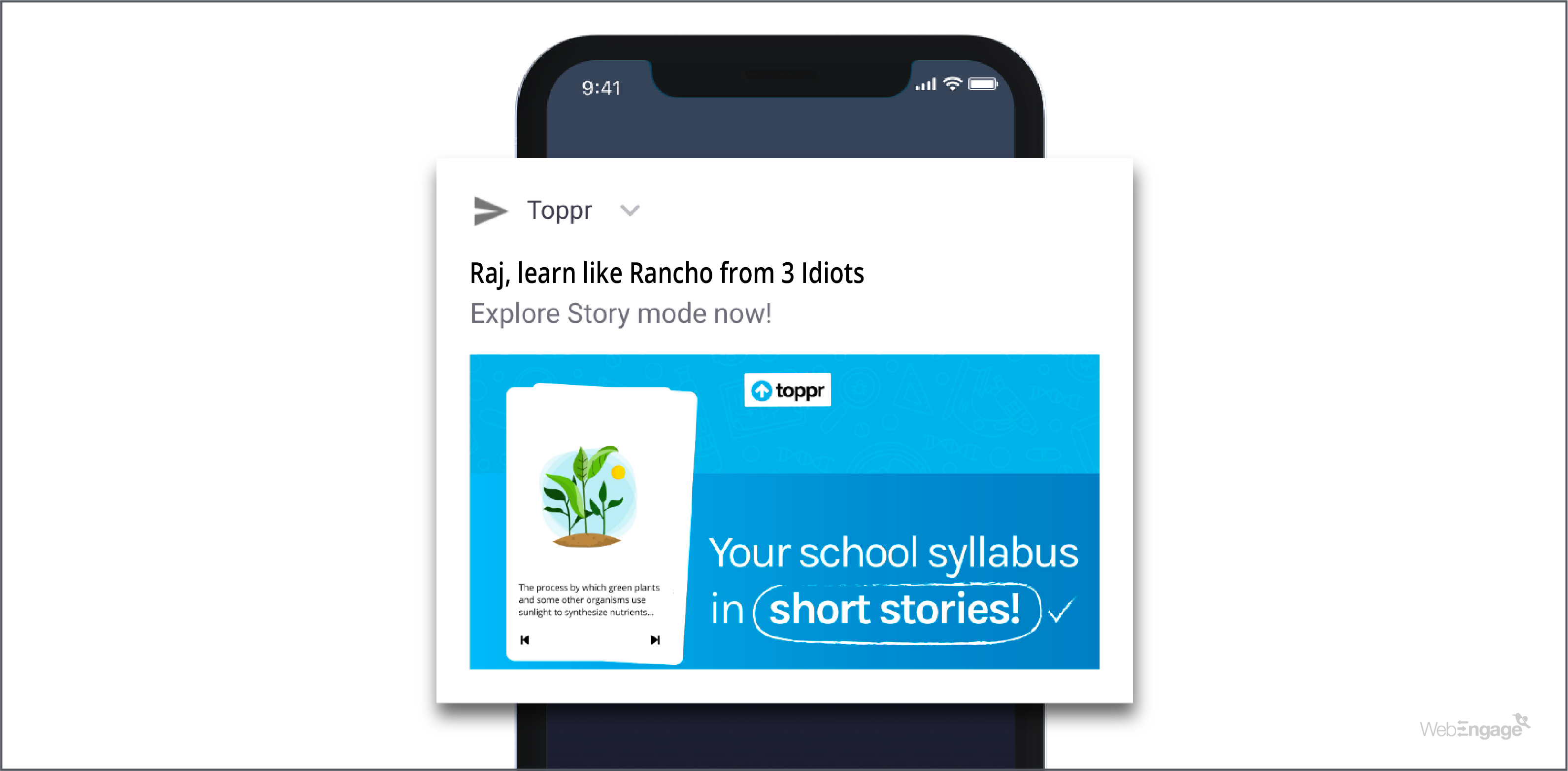 Toppr’s push notification