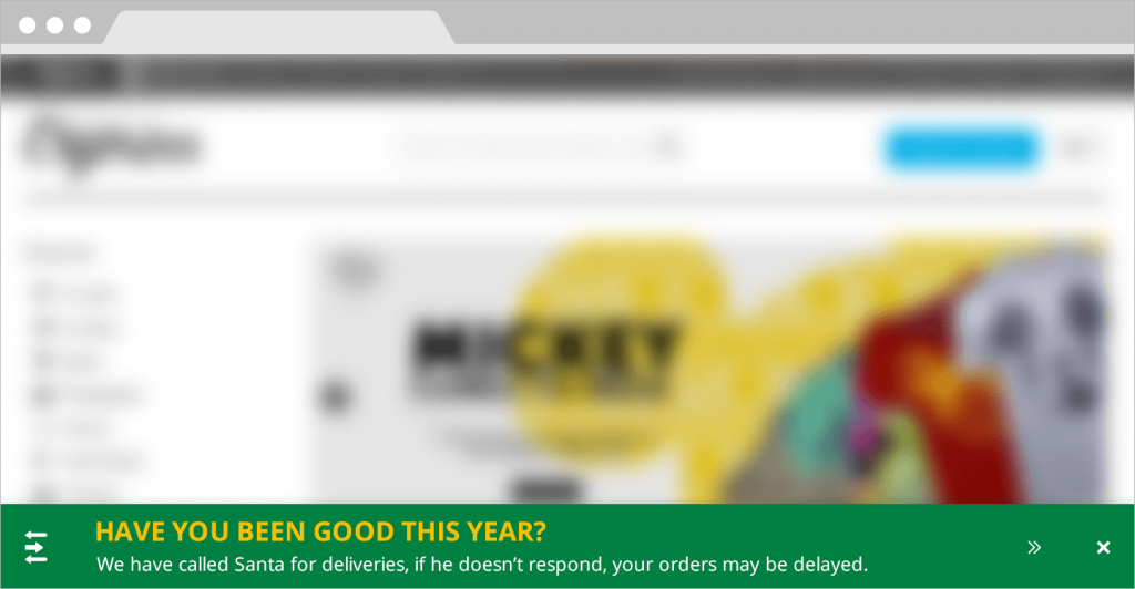 Christmas sales footer delay notification