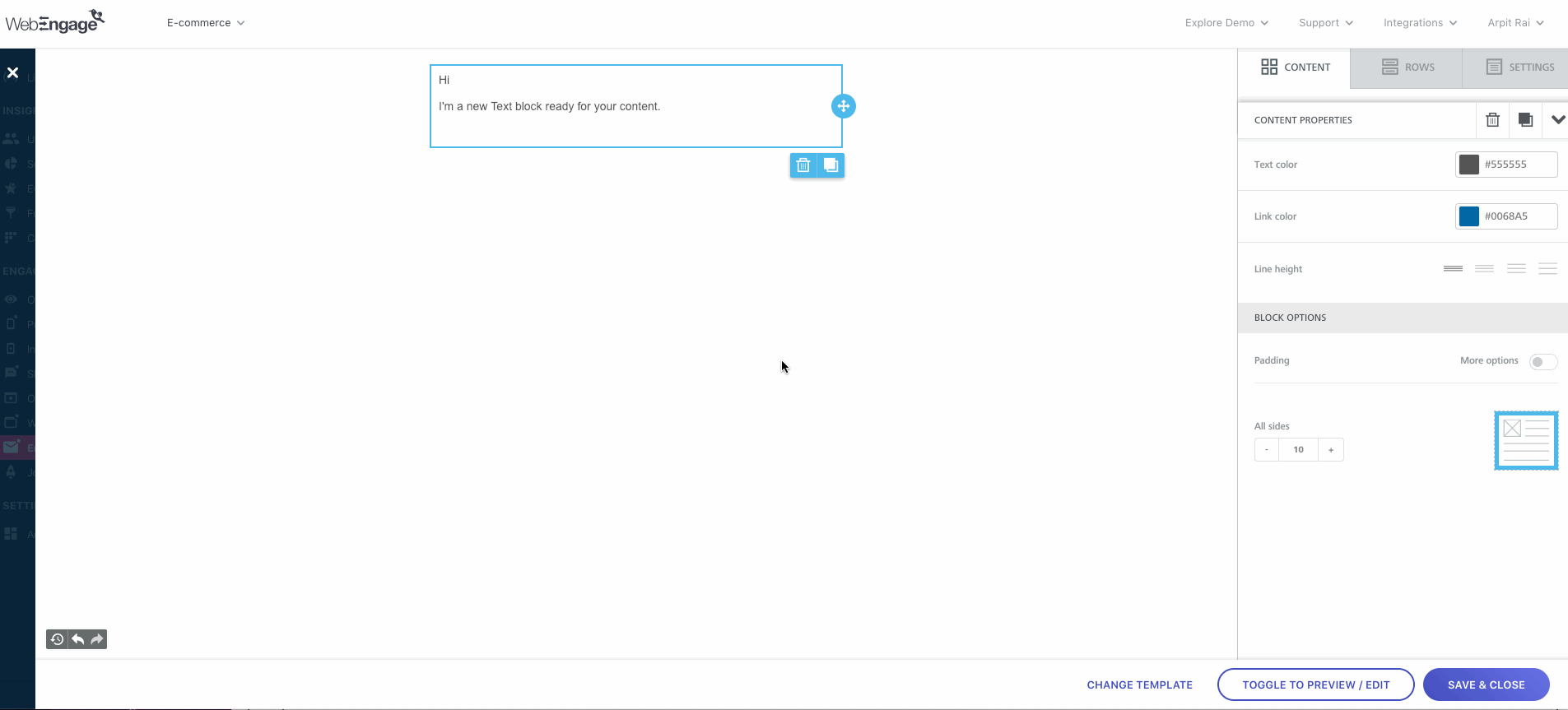 Drag & Drop Editor with WebEngage - 1
