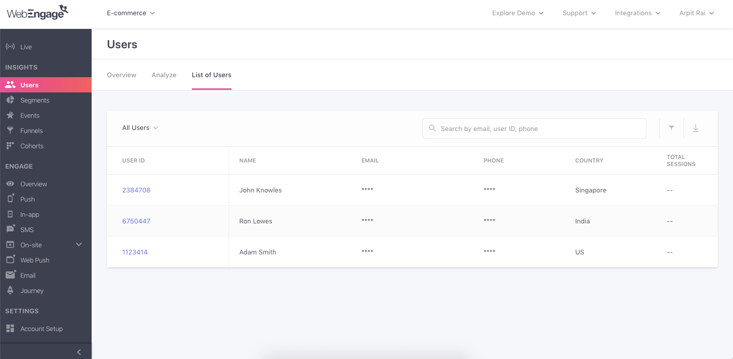 Mask Values of Attributes with WebEngage - 1