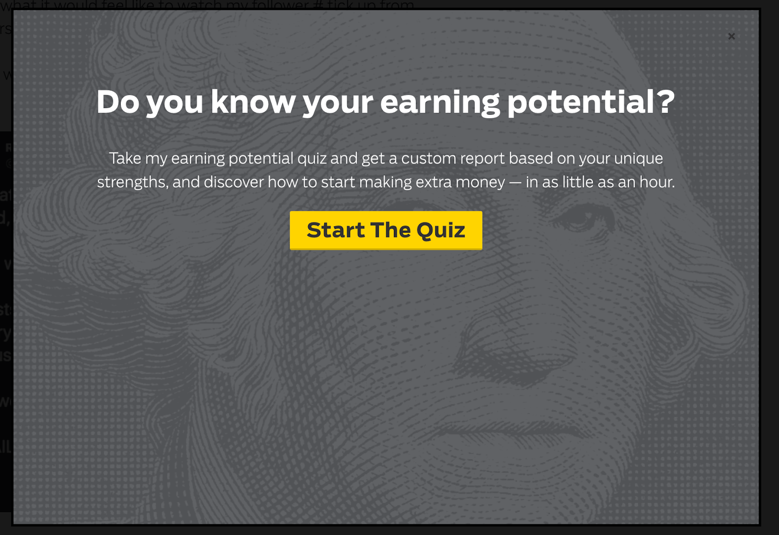Earning Potential Quiz With WebEngage