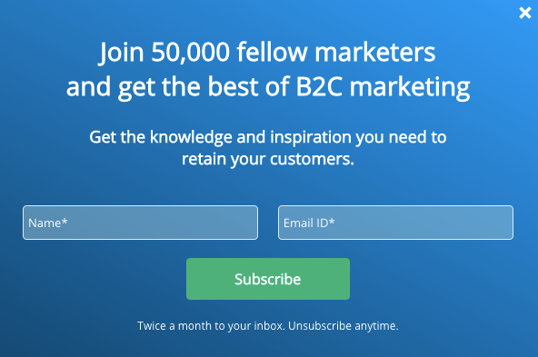 Pop-up On The Blog | WebEngage