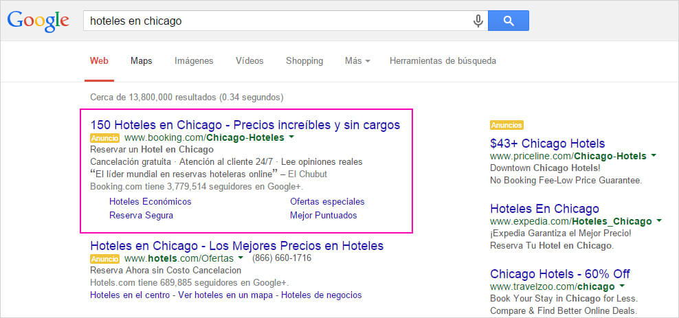 Showing ads in the Spanish language to the audiences who have searched in Spanish