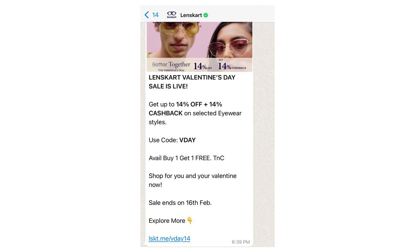 WhatsApp Marketing | Lenskart