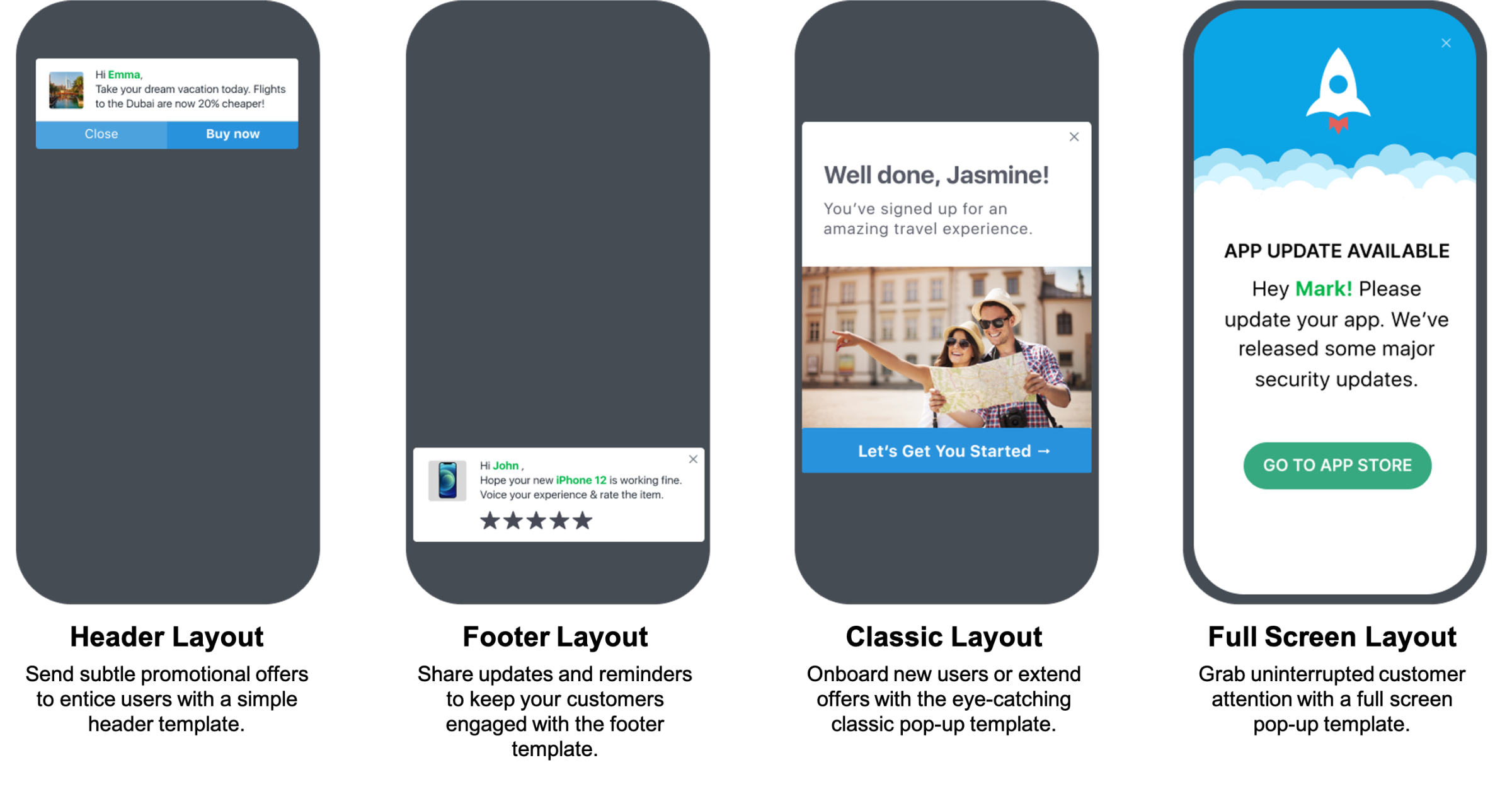 Placement of pop-up notifications