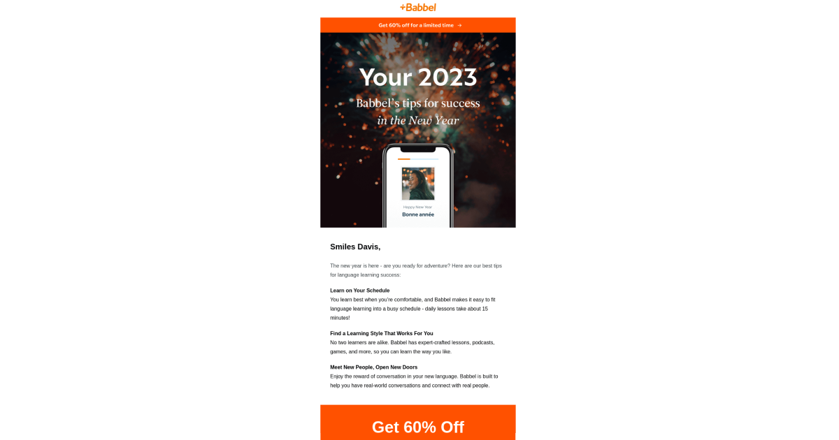Babbel email marketing strategy