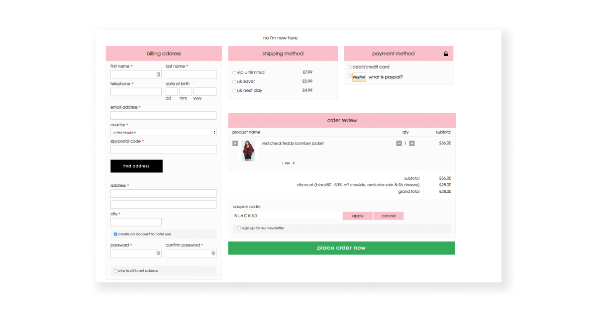 Checkout Page